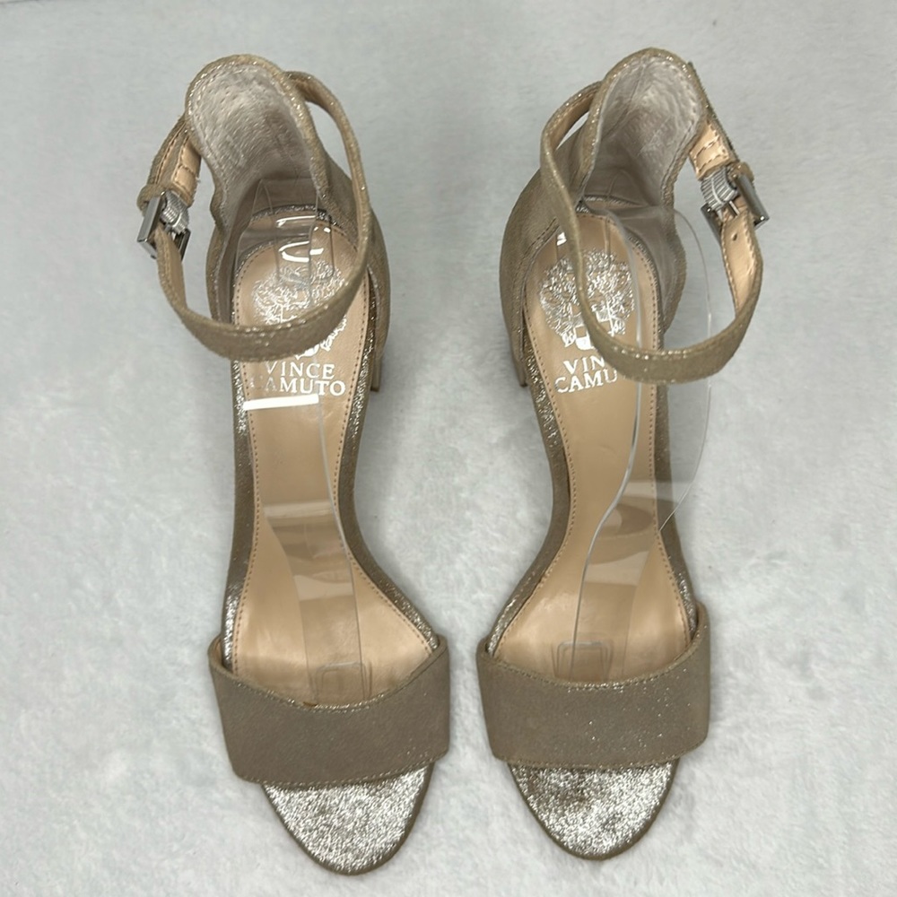 Vince Camuto Gold Metallic Heeled Sandal 7.5